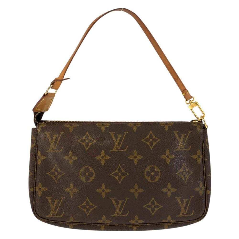 LOUIS VUITTON Brown Monogram Leather Pochette Pouch - Picture 2 of 10